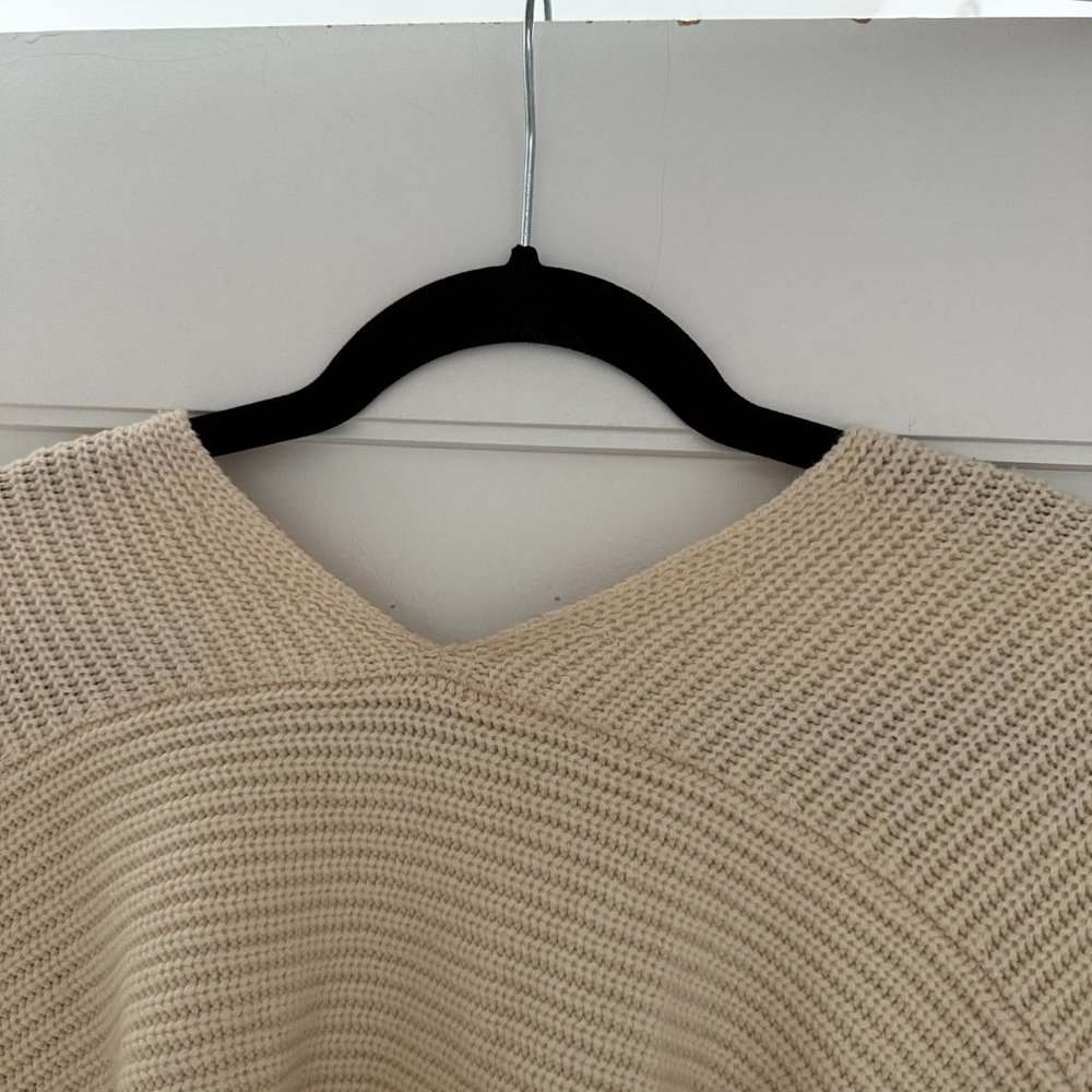 3.1 Phillip Lim Oversized Knit Sweater Tan Cropped Cut-out Back w/ String - Picture 11 of 11